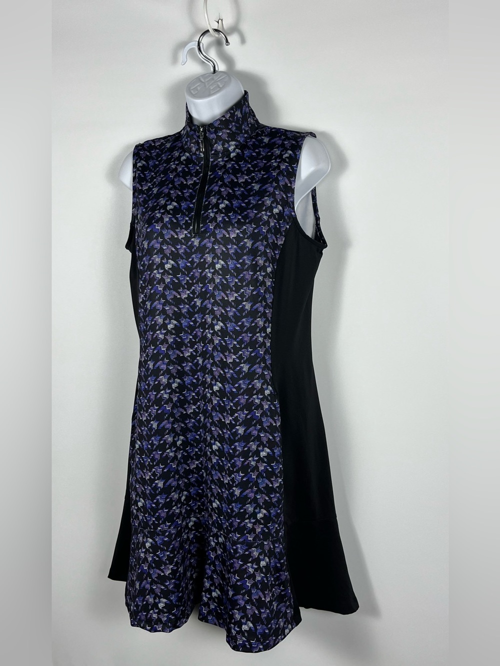 EP New York Violet Houndstooth Print Women's Sleeveless Golf Dress Size Medium - Picture 4 of 7